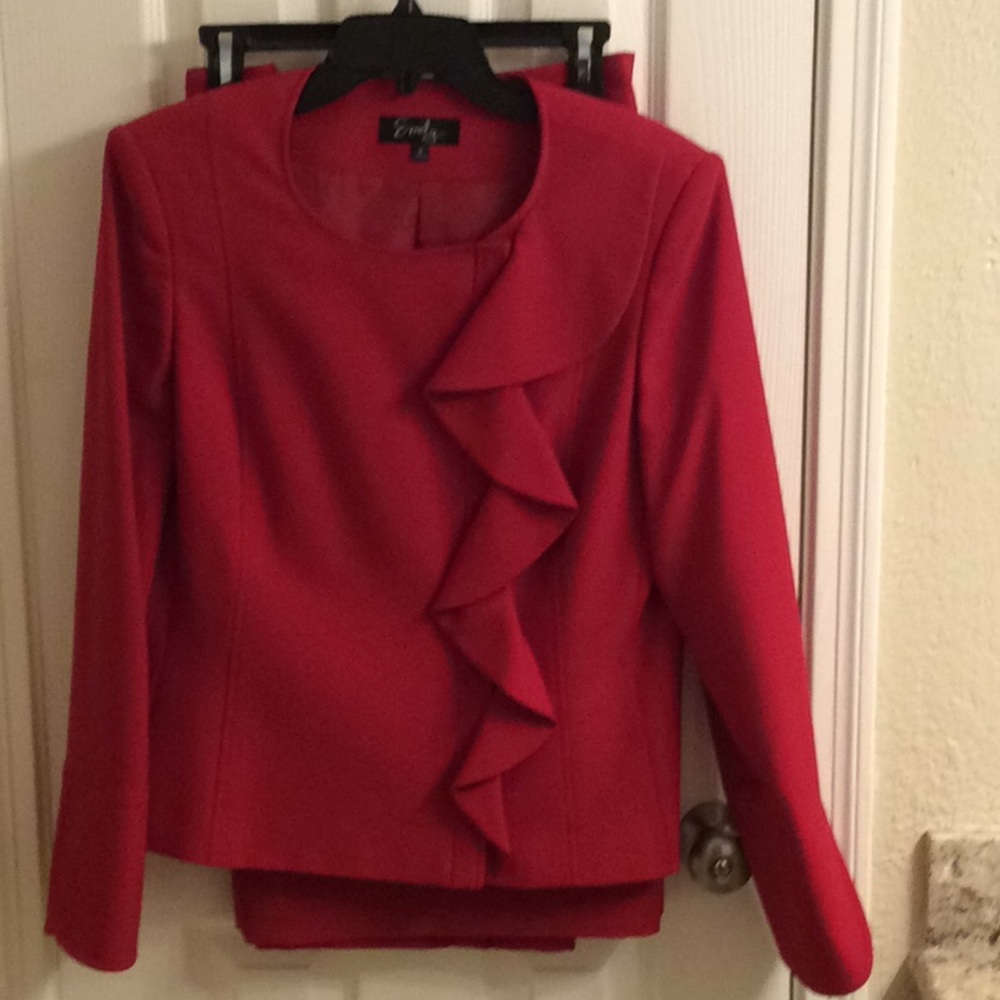 Red business suit